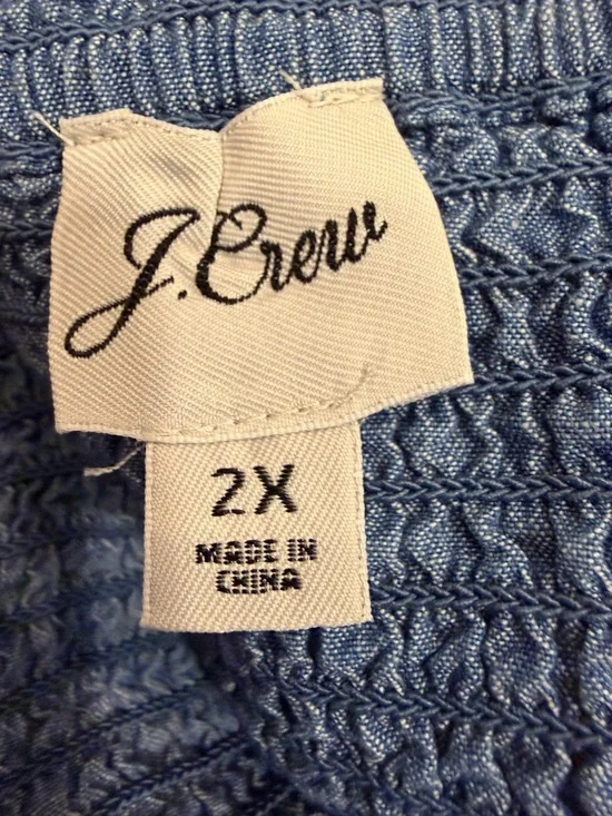 J.Crew Denim Smocked Crop Top Size 2X EUC - Picture 8 of 10